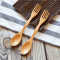 Wholesale bulk SGS certification custom logo bamboo fiber wooden fork spoon spork kit set