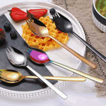 Wholesale customized reusable camping colorful 304 stainless steel metal titanium spork