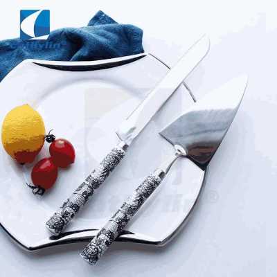 Kitchen tools stainless steel ceramic handle cake servers set