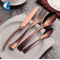 Wholesale modern 18/10 high quality hotel metal flatware stainless steel matte black cutlery set
