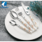 Custom round handle flatware, stainless steel vintage cutlery with ceramic handle