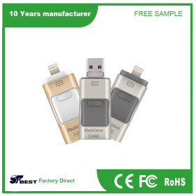 Full capacity iflash usb flash drive 128GB otg usb flash drive for iphone for Promotional Gift,customized logo,sample available