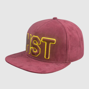 Red Snapback Cap with 3D Embroidery