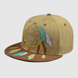 Linen 6 Panel Snapback Hat with Embroidery