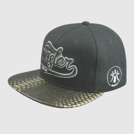 Leather Brim 5 Panel Embroidery snapback Hats/Caps