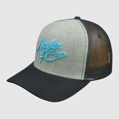 Gray Baseball Caps with Blue Embroidery