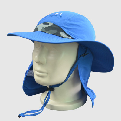 Blue Functional Hat with Embroidery