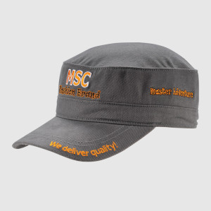 Gray Army Cap with Embroidery