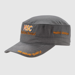 Gray Army Cap with Embroidery