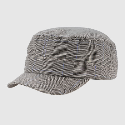 Check Gingham Cotton Army Cap