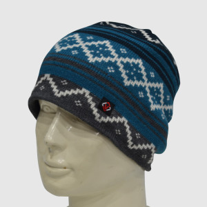 Blue Jacquard Beanie