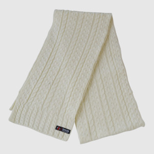 Beige Braided Pattern Knit Scarf