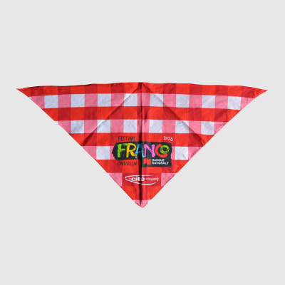 Red Cotton Triangle Bandana with Printing