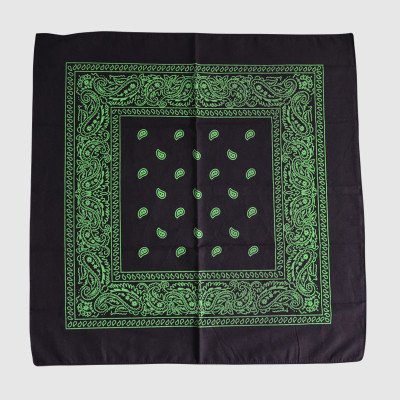 Black Bandana with Green Printing