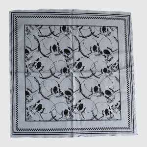 Gray Bandana with Skull Printing