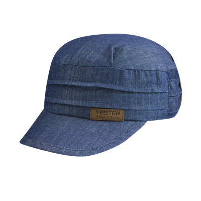 Denim Army Cap with Suede Embossed Chapter Logo