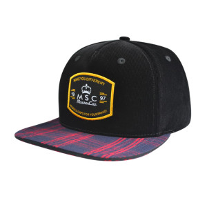 Snapback Cap with Woven Label Edge Rust