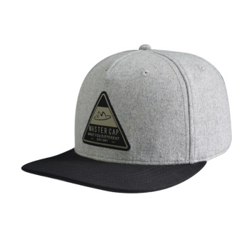 6 Panel Snapback Cap with Woven Label Edge Rust