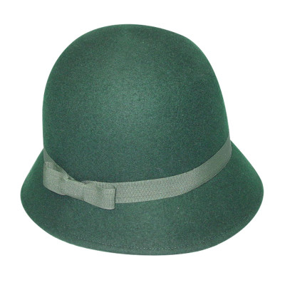 Green Felt Hat with Narrow Goods