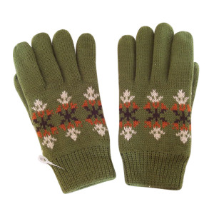 Green Jacquard Gloves