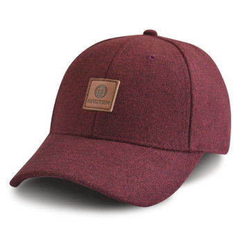 Custom 6 panel baseball cap with PU Embossed Badge