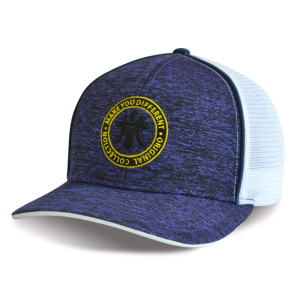 Custom retro knitted fabric yupoong trucker hat baseball cap with embroidery