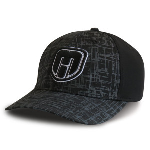 Black 6 panel Stretch-fit Cap with embroidery logo