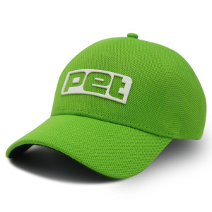 Recycle,One-panel Stretch-fit Cap with PU applique logo