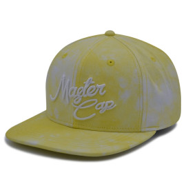 Tie-dyed fabrics 6 panel snapback cap with 3D embroidery logo
