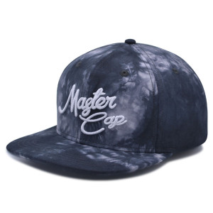 Tie-dyed fabrics 6 panel snapback cap with 3D embroidery logo