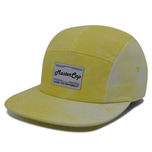 Tie-dyed fabrics camper cap with woven label