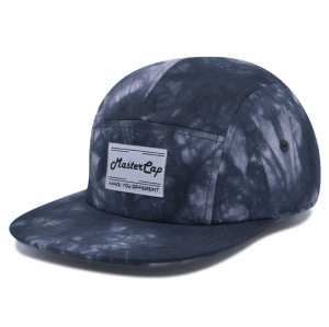 Tie-dyed fabrics camper cap with woven label