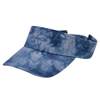 Tie-dyed fabrics visor with embroidery logo