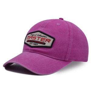 6 panel baseball cap with woven label patch