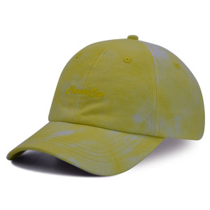 Tie-dyed fabrics 6 panel baseball cap with embroidery logo