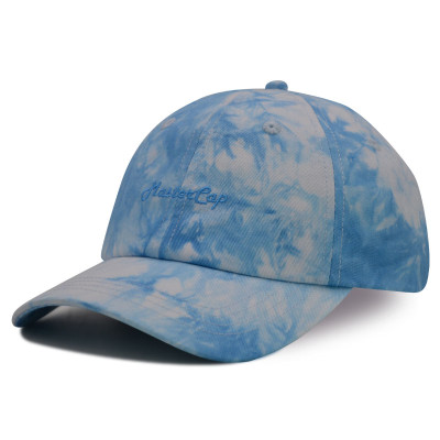 Tie-dyed fabrics 6 panel baseball cap with embroidery logo
