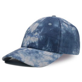 Tie-dyed fabrics 6 panel baseball cap with embroidery logo