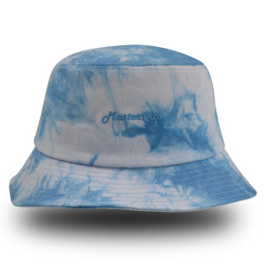 Tie-dyed fabrics bucket hat with embroidery logo