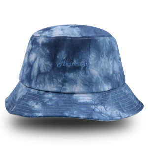 Tie-dyed fabrics bucket hat with embroidery logo
