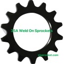 35A weld on roller chain sprockets  surface black oxided, fit fo V W X Y weld on hubs.