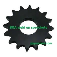 80A weld on roller chain sprockets  surface black oxided, fit fo V W X Y weld on hubs.