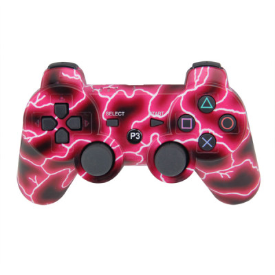 PS3 Bluetooth Controller Red Lightning