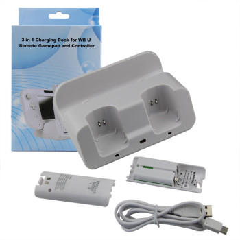 Double Charge Dock station for Wii U Gamepad and Wii remote white
