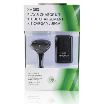 Xbox 360 Slim Controller 4800mAh Rechargeable Battery Pack (Black)
