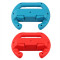 2 Pack For Nintendo Switch Joy-Con Racing Steering Wheel Controller Handle Grips （Red+Blue)）