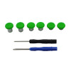 6Pcs Swap Thumbsticks Grips Metal Magnetic Stick Set for PS4/XBOX ONE/PS4 Pro Controller - Green