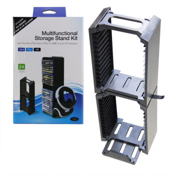 Multifunctional Disk Storage stand with Controller Charging Dock for PS4 and VR Giasses