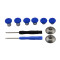 8Pcs Swap Thumbsticks Grips Metal Magnetic Stick Set for PS4/XBOX ONE/PS4 Slim Controller -Blue