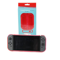 3in1 Transparent Crystal Protecting Cover Case for Nintendo Switch Gamepad - Clear Red