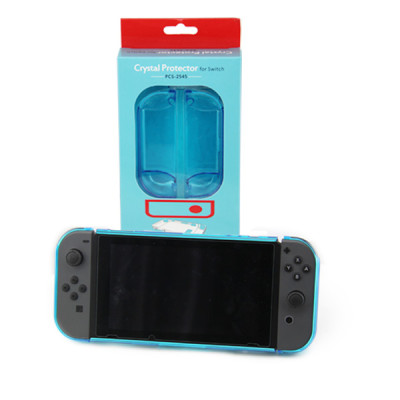 3in1 Transparent Crystal Protecting Cover Case for Nintendo Switch Gamepad - Clear Blue